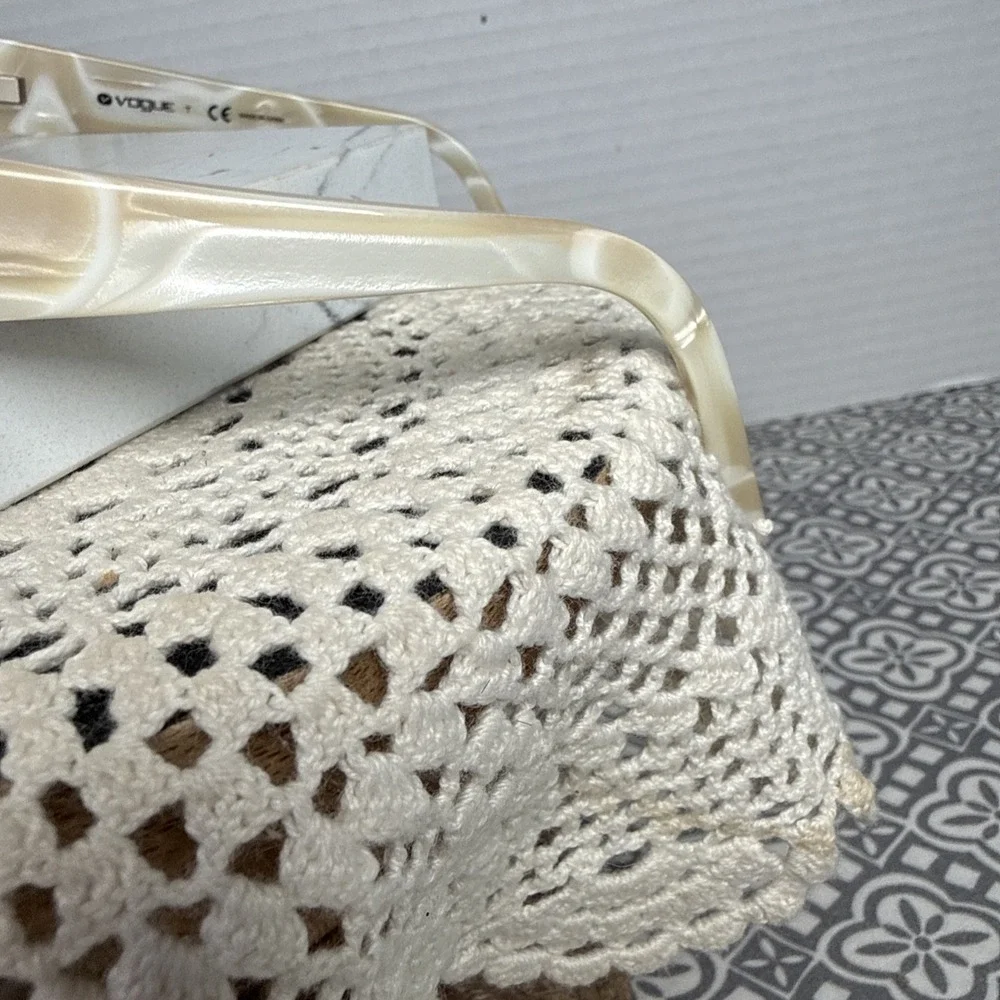 Vogue VO 3661-B 835 Gold Tan Ivory Rectangle Sunglasses Frames 52-16 130